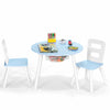 3PCS Kids Table and Chair Set Children Study Drawing Desk W/ Hidden Mesh Storage