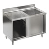Stainless Steel Commercial Kitchen Sink Storage Cabinet 1.0 Bowl & LHD Platform