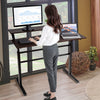 Two-Tier Sit to Standing Desk Height Adjustable Laptop Table w/Crank Handle Home