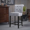 New Vintage Crushed Velvet Bar Stool Kitchen Ring Knocker Back Rivet Chair Seat