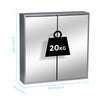 Bathroom Cabinet Cupboard Make-up Storage Shelves with Mirror Double Door Grey