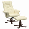 PU Leather Ajustable Height Swivel Recliner Chair W/ Footstool Lounge Sofa Chair