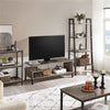 Industrial TV Table Wood TV Stand Console Cabinets with Shelves for Living Room