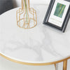 Elegant Minimalist Marble Nest of Table End Bedside Table with Sturdy Gold Frame