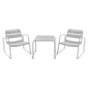 3 Piece Outside Garden Taupe Metal Patio Furniture Table And Chair Lounge Set