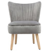 Grey Velvet Oyster Accent Chair Cocktail Sofa Bedroom Lounge Makeup Dining Stool