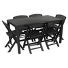Plastic Rattan Patio Dining Table & Folding Chairs Outdoor Garden Furniture Sets