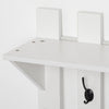 Wall Mounted Coat Rack w/ Mirror Hook Rack Shelf 5 Hooks Hallway Entryway White
