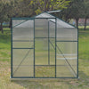 8ftx6ft Walk In Greenhouse Polycarbonate Panel Aluminium Frame With Foundation