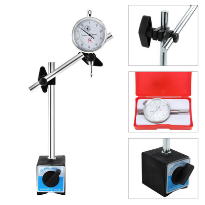 Dial Indicator Test DTI Gauge 0-10mm Double Pole Magnetic Base adjustable