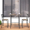 3-Piece Bar Table Set w/ Storage Shelf and 2 Stools for Dining Room/ Kitchen