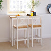 3 Piece Pine Wood High Dining Table Set & 2 Stools Chairs Seat Kitchen Furniture