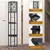 Moder Floor Lamp w/ 3 Shelves Bedroom Standing Shelf Lamp w/2 USB Ports 1 Drawer