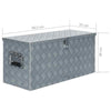 Aluminium Storage Box Silver Lockable Trailer Box Tool Box Organizer Chest