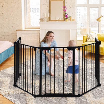 5-Panel Fireplace Christmas Tree Fence Fire Guard Baby Gate Safety Dog Gate