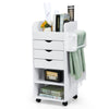 Craft Storage Cart Three Drawers Shelves Organizer Mobile Utility Cart Lockable