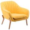 Modern Upholstered Fabric Armchair Oyster Scallop Back Chair Single Lounge Sofa