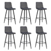 Set of 2 Velvet Kitchen Bar Stools Modern Grey Padded Seat Metal Legs Breakfast