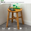 Small Wood Stool Rustic Bamboo Bench Round Footstool Bedroom Kitchen Chair