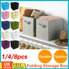 4x 8x Canvas Storage Boxes Foldable Basket Cube Magazine Bookcase Shelving Shelf