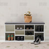 White Shoe Storage Bench Cabinet Ottoman Padded Seat Organizer Shelves Adjusting