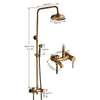 Antique Brass Shower Faucet Set Bathroom Mixer Tap Handheld Sprayer Rain Head UK