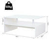 2 Tier Coffee Table End/Side Table Modern Design w/Open Shelf Living Room White