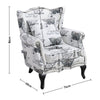 Retro Flower Butterfly Accent Chair Wingback Armchair with Wood Frame LivingRoom