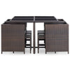 21 Piece Outdoor Dining Set Brown Poly Rattan Q1O5