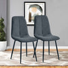 2x Dining Chairs Grey Velvet Chairs Set Kitchen Dining Room Furniture Modern