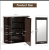 3 Tier Mirrored Bathroom Cabinet Wall Mount Storage Cupboard W/ Display Shelves