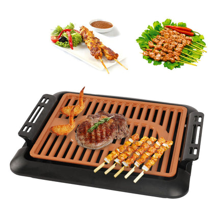 Electric Grill BBQ Cooking Machine Pan Plate Indoor Outdoor Skewers Barbecue