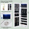 LED Lights Jewelry Cabinet Lockable Wall/Door Mounted Jewelry Armoire W/ Mirror