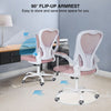 Fabric Office Chair Ergonomic Computer Desk Chairs 30° Rocking Padded Arms Pink