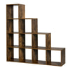 Ladder Style Shelving Unit Vintage Brown Bookcase Open Display Room Divider