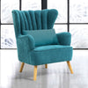 Nordic Fabric Upholstered Accent Sofa Armchair Scalloped Wing Back Tub Chair New