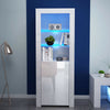 HIgh Gloss Cabinet Cupboard Sideboard Tall Display Unit White Matt RGB LED Light
