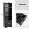 6-Tier Modern Bookshelf 188 cm Tall Bookcase w/ 4 Open Shelves and 2 Drawers