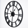 Large Outdoor Garden Wall Clock Big Roman Numerals Giant Open Face Metal 60CM