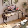 120cm Long Desk Industrial Computer Table w/ Headphone Hook Pocket for Writing