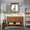 Farmhouse Wooden Wall Mirror Dampproof Bathroom Mirror Entrance Hang Art Mirror