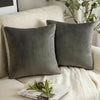 Pair of Crushed Velvet Cushion Covers 18 x 18 in Large Plain Plush Sofa Pillows
