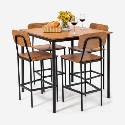 5 Pieces Dining Set Kitchen Table & 4 Chairs Set Dining Kitchen Furniture Modern