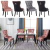 2/4Pcs Upholstered Dining Chair High Back Padded Seat with Door Knocker Kitchen