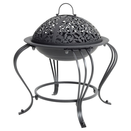 Outdoor Garden Fire Pit Round Steel Bog Burner Heater with Poker Spark Screen