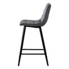 2x Grey Breakfast stool Bar Stools Velvet Pub Chairs 65 cm high seat Modern