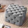 Large Chesterfield Deep Button Velvet Footstool Coffee Table Display Pouffe Seat
