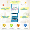 Mobile Kids Art Easel Double-sided Magnetic Painting Board Height Adjustable