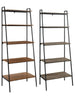 5 Tier Ladder Bookshelf Wooden & Metal Rack Shelving Open Storage Unit Bookcase