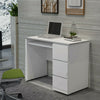 White Dressing Table High Gloss Fronts Makeup Desk 3 Drawers Big Storage Bedroom